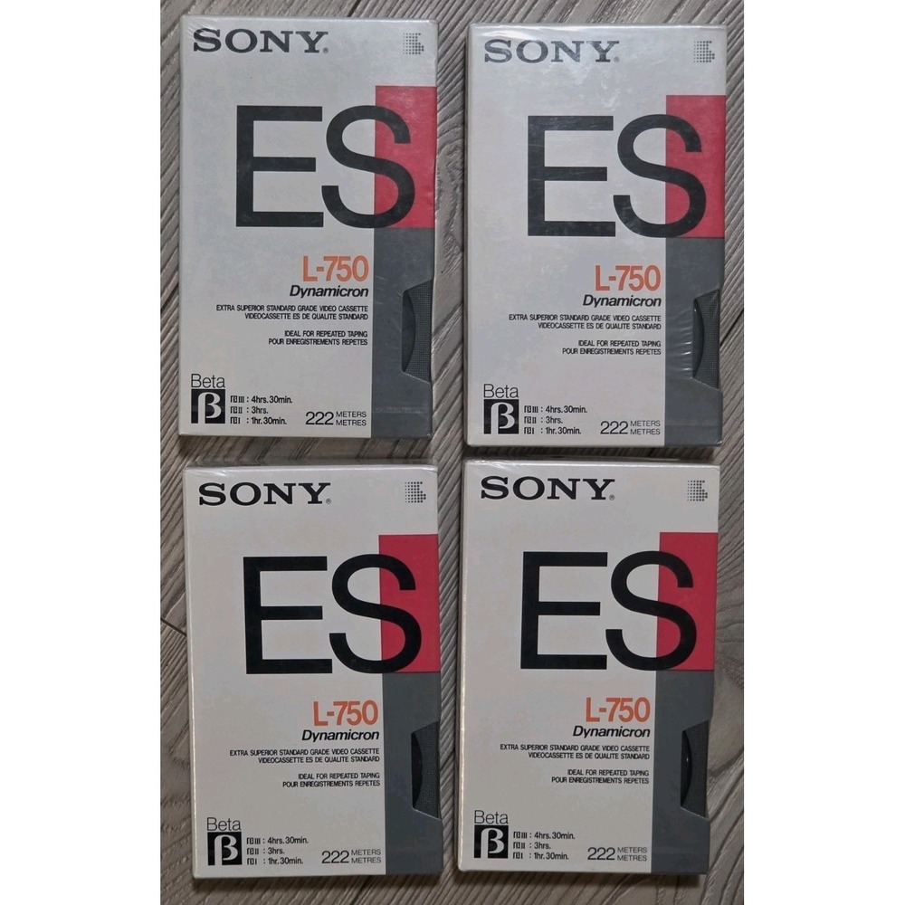 Sony ES L-750 Dynamicron High Grade Betamax Tapes (4) NEW Sealed